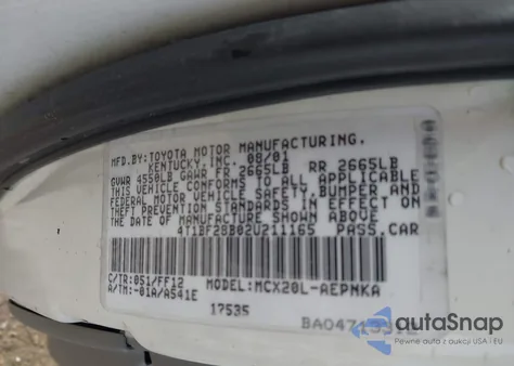 2002 Toyota Avalon Xl from USA, damaged, VIN 4T1BF28B02U211165